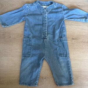 Zara 9-12 M Denim baby jumpsuit